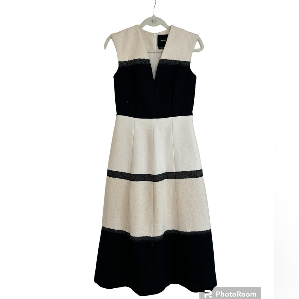 TY-LR black and white midi dress